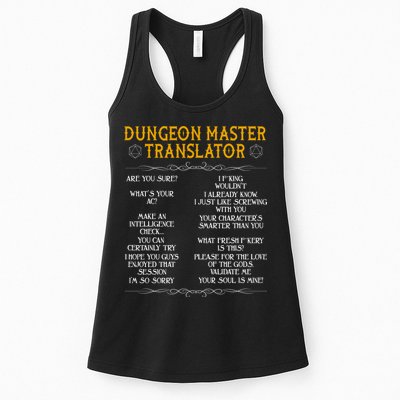 Dungeon Master Translator Funny Womens Tank Top