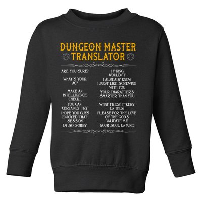 Dungeon Master Translator Funny Toddler Sweatshirt