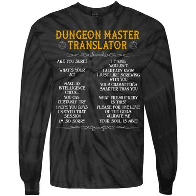 Dungeon Master Translator Funny Tie-Dye Long Sleeve Shirt