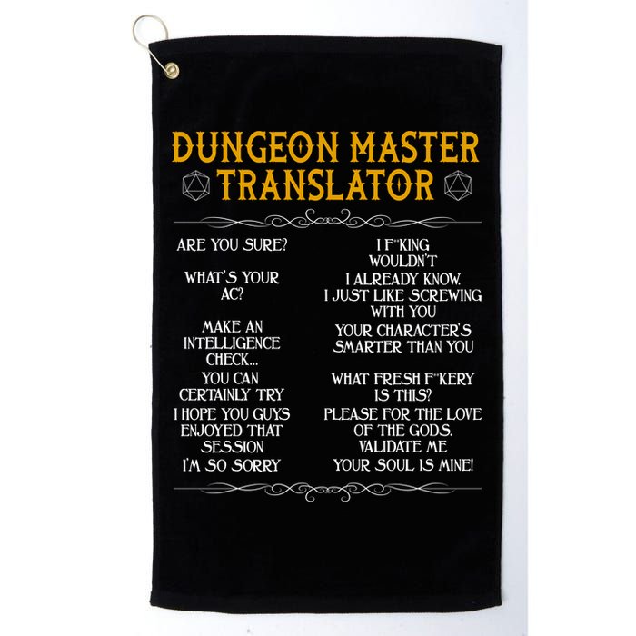Dungeon Master Translator Funny Golf Towel
