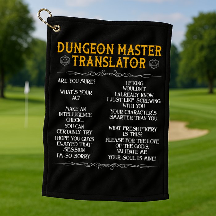 Dungeon Master Translator Funny Golf Towel