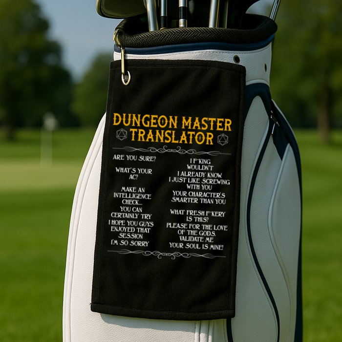 Dungeon Master Translator Funny Golf Towel