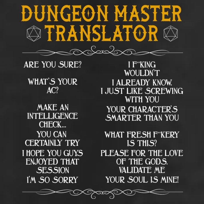 Dungeon Master Translator Funny Golf Towel