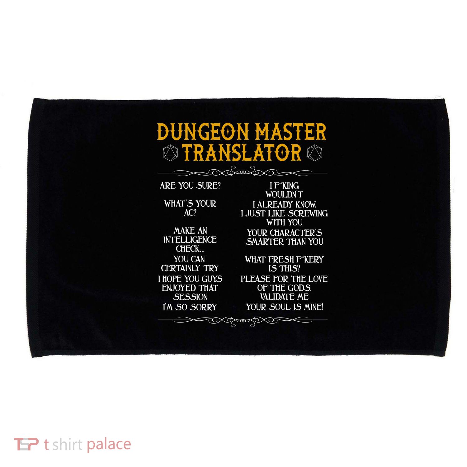 Dungeon Master Translator Funny Microfiber Hand Towel