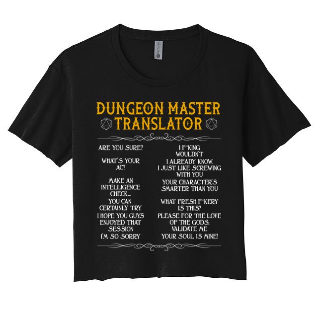 Dungeon Master Translator Funny Crop Top