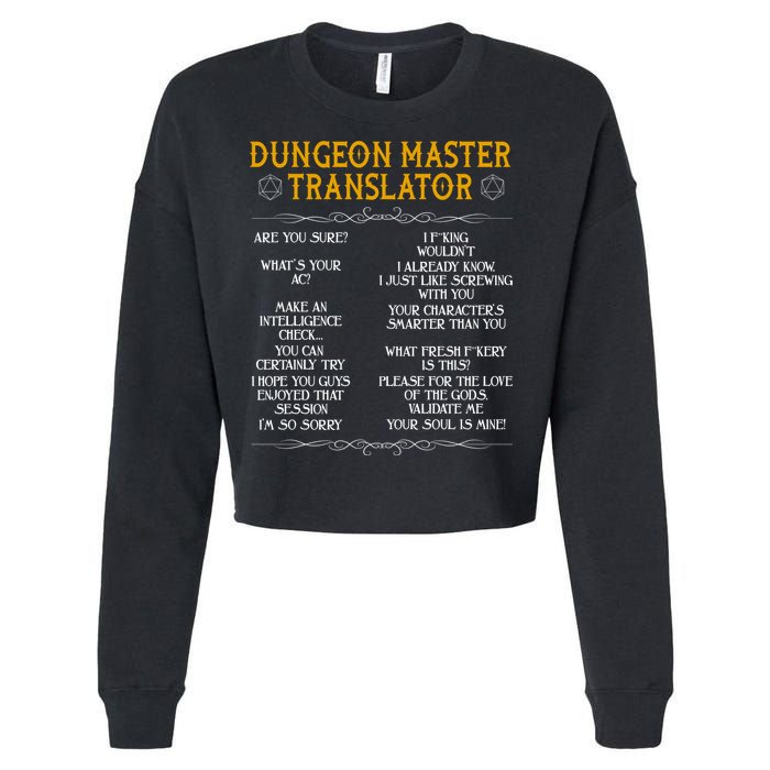 Dungeon Master Translator Funny Cropped Pullover Crew