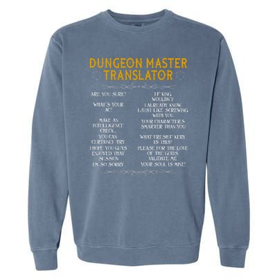 Dungeon Master Translator Funny Garment-Dyed Sweatshirt