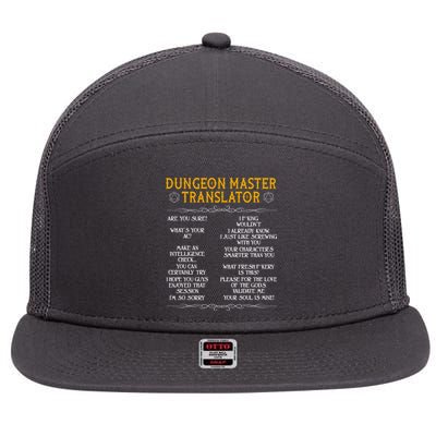 Dungeon Master Translator Funny 7 Panel Mesh Trucker Snapback Hat