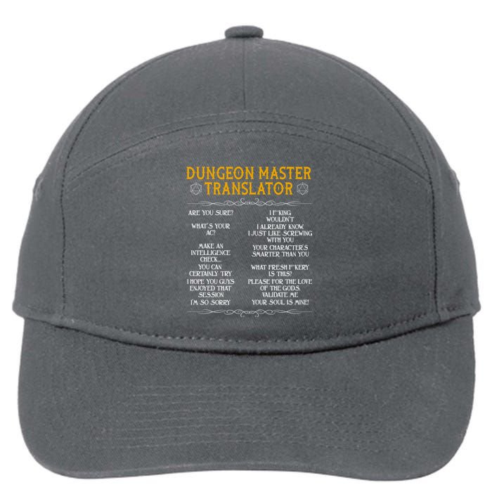 Dungeon Master Translator Funny 7-Panel Snapback Hat