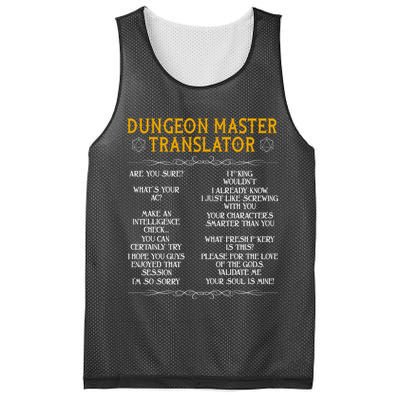 Dungeon Master Translator Funny Mesh Reversible Basketball Jersey Tank