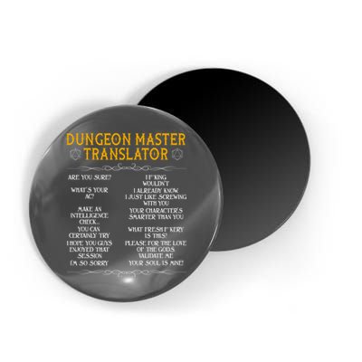Dungeon Master Translator Funny Magnet