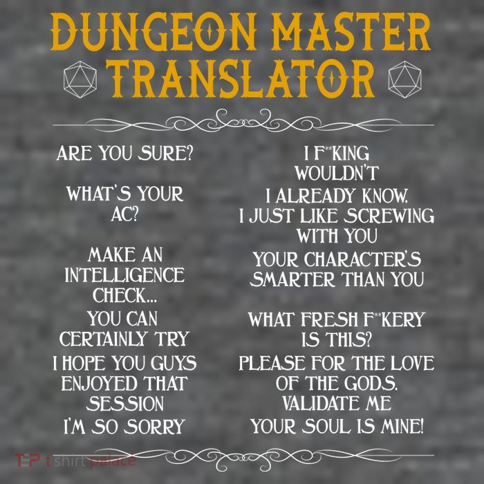 Dungeon Master Translator Funny Poster
