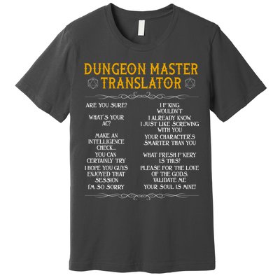 Dungeon Master Translator Funny Premium T-Shirt