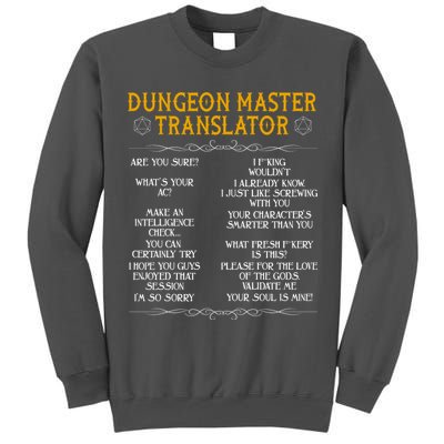 Dungeon Master Translator Funny Tall Sweatshirt