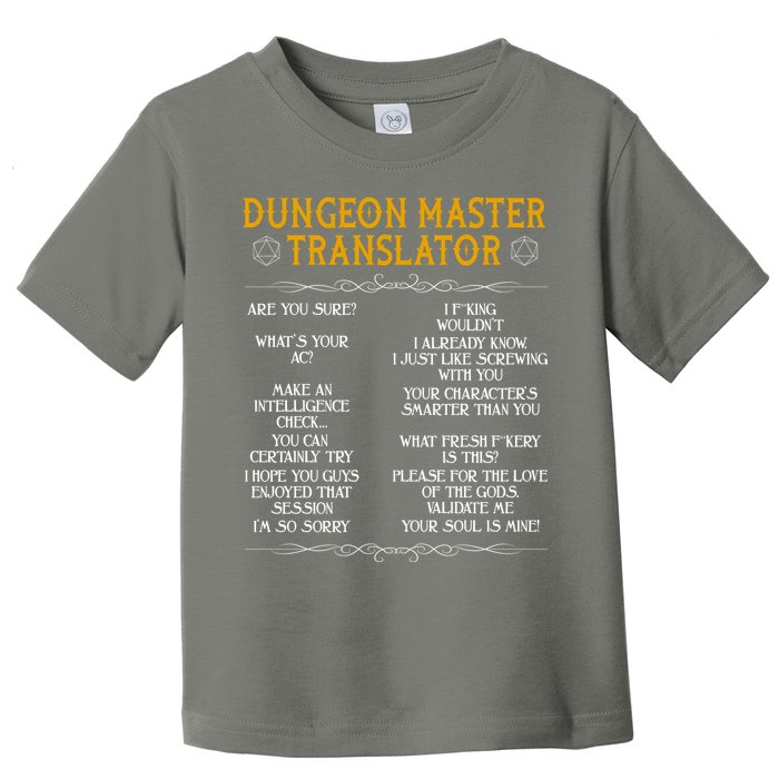 Dungeon Master Translator Funny Toddler T-Shirt