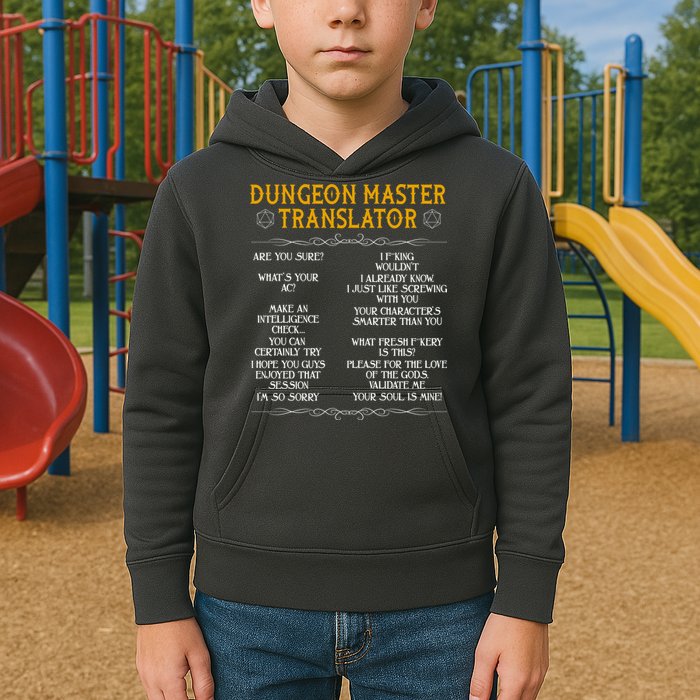 Dungeon Master Translator Funny Kids Hoodie