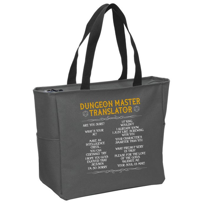 Dungeon Master Translator Funny Zip Tote Bag