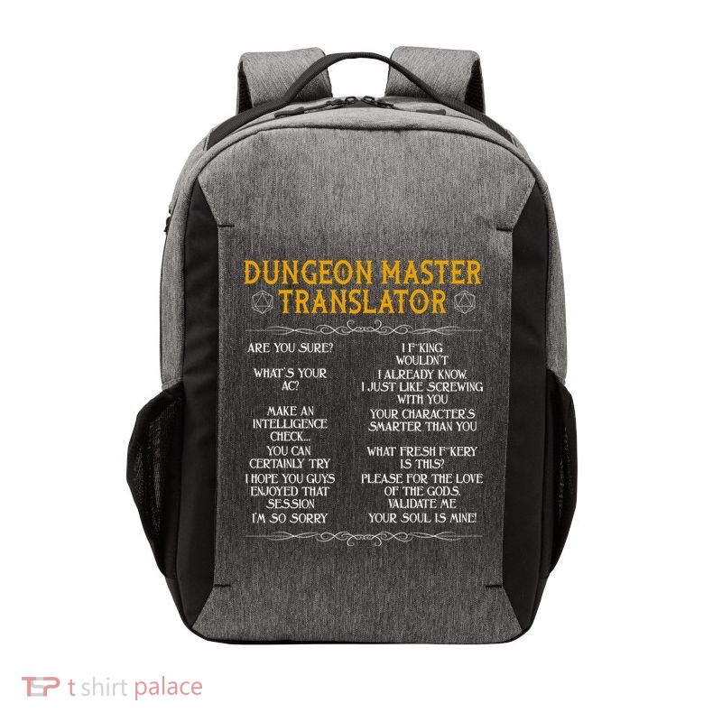 Dungeon Master Translator Funny Vector Backpack