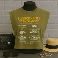 Dungeon Master Translator Funny Garment-Dyed Women's Muscle Tee