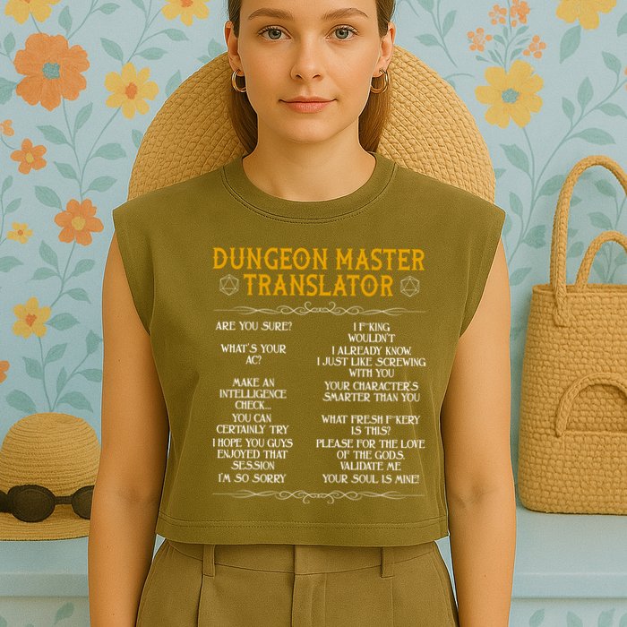 Dungeon Master Translator Funny Garment-Dyed Women's Muscle Tee