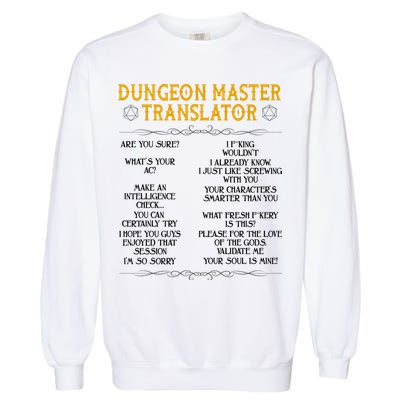 Dungeon Master Translator Funny Garment-Dyed Sweatshirt