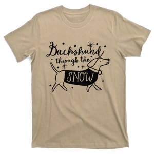 Dachshund Mom Through The Snow Dachshund Lover Christmas T-Shirt