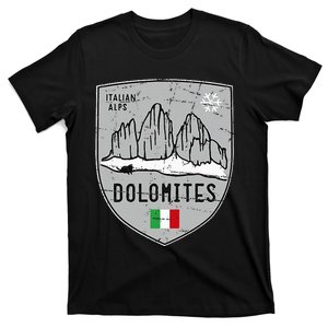 Dolomites Mountain Tre Cime Italy Emblem T-Shirt