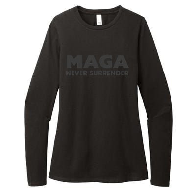 Dark Maga Trump Never Surrender Womens CVC Long Sleeve Shirt