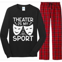 Dramatic Masks Theater Is My Sport Musical Broadway Novelty Long Sleeve Pajama Set