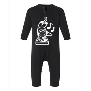 Dj Monkey Turntable Cartoon Infant Fleece One Piece