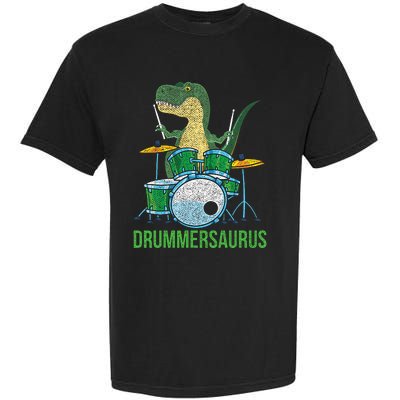 Dinosaur Musician T Rex Drummer Gift Drums Garment-Dyed Heavyweight T-Shirt