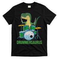 Dinosaur Musician T Rex Drummer Gift Drums T-Shirt