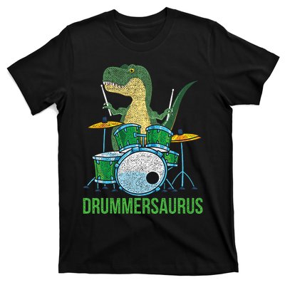 Dinosaur Musician T Rex Drummer Gift Drums T-Shirt