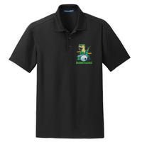 Dinosaur Musician T Rex Drummer Gift Drums Dry Zone Grid Polo