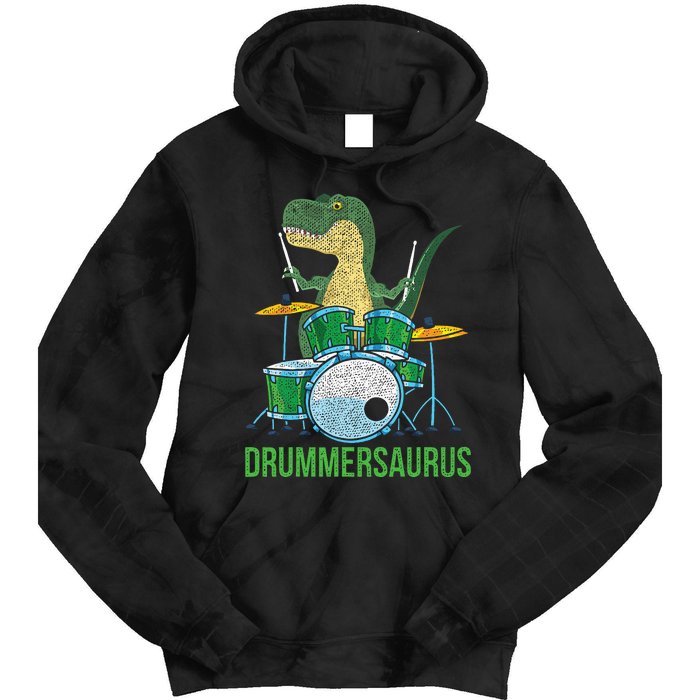 Dinosaur Musician T Rex Drummer Gift Drums Tie Dye Hoodie