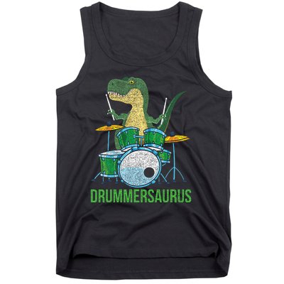 Dinosaur Musician T Rex Drummer Gift Drums Tank Top