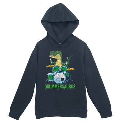 Dinosaur Musician T Rex Drummer Gift Drums Urban Pullover Hoodie