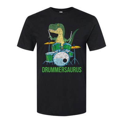 Dinosaur Musician T Rex Drummer Gift Drums Softstyle CVC T-Shirt