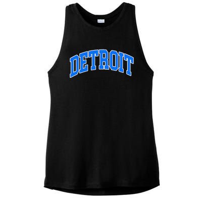 Detroit Michigan Throwback Design Print Classic Ladies PosiCharge Tri-Blend Wicking Tank