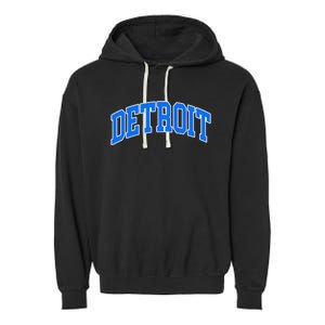 Detroit Michigan Throwback Design Print Classic Garment-Dyed Fleece Hoodie