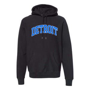 Detroit Michigan Throwback Design Print Classic Premium Hoodie