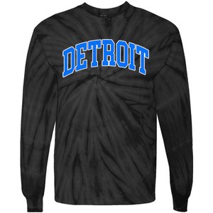 Detroit Michigan Throwback Design Print Classic Tie-Dye Long Sleeve Shirt