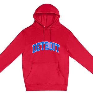 Detroit Michigan Throwback Design Print Classic Premium Pullover Hoodie