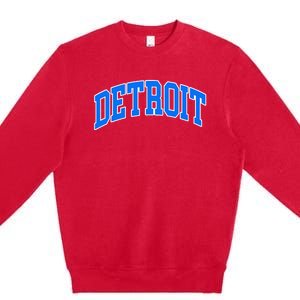 Detroit Michigan Throwback Design Print Classic Premium Crewneck Sweatshirt