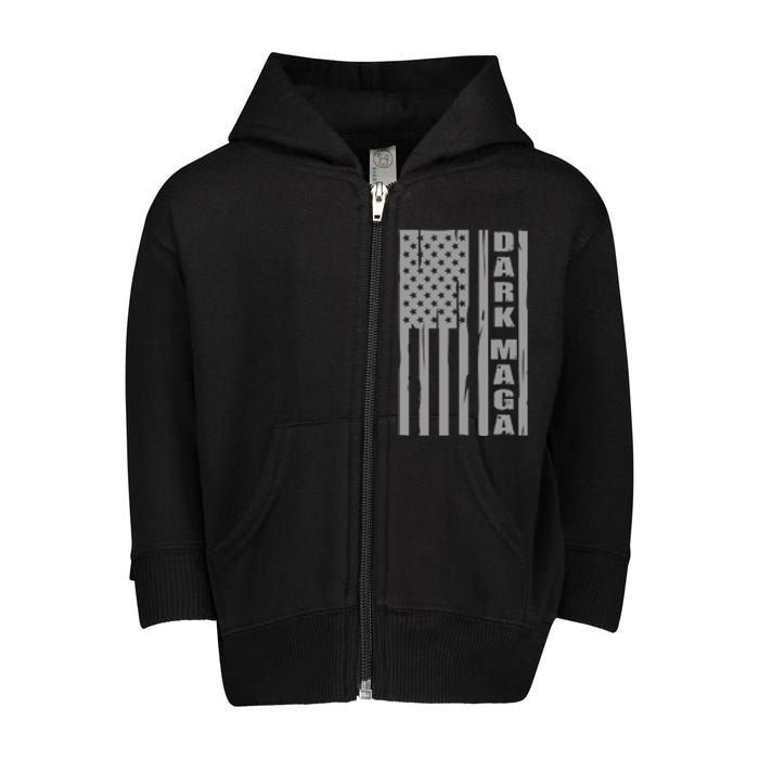 Dark Maga Trump 2024 Toddler Zip Fleece Hoodie