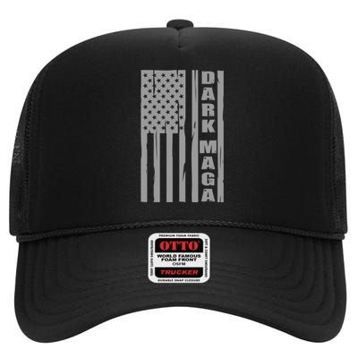 Dark Maga Trump 2024 High Crown Mesh Back Trucker Hat