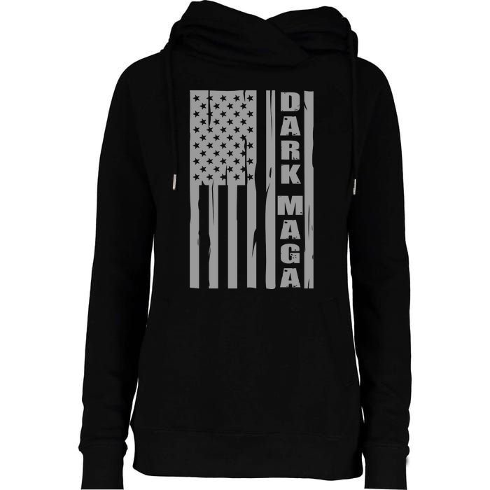 Dark Maga Trump 2024 Womens Funnel Neck Pullover Hood