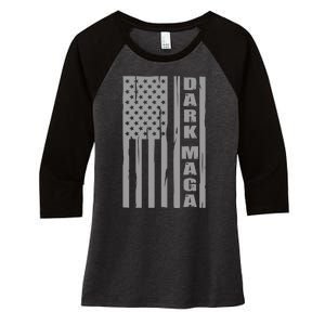 Dark Maga Trump 2024 Women's Tri-Blend 3/4-Sleeve Raglan Shirt