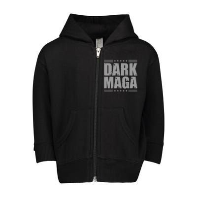 Dark Maga Trump 2024 Toddler Zip Fleece Hoodie