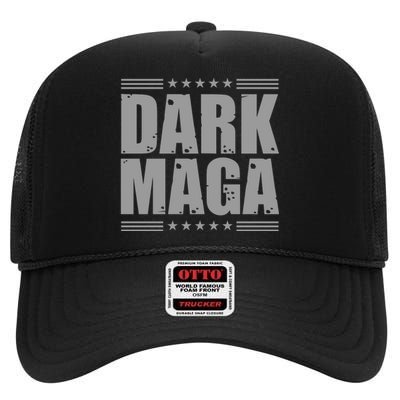 Dark Maga Trump 2024 High Crown Mesh Back Trucker Hat